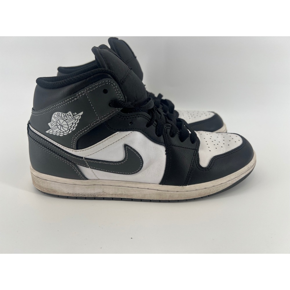 Nike Air Jordan 1 Mid White Black Dark Grey DQ8426-001 Mens Sneakers Size 9 - Picture 2 of 7